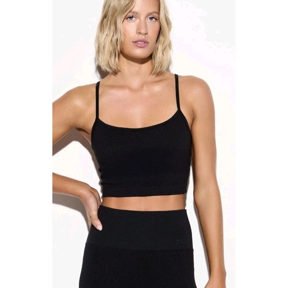 NEW‎ Spiritual Gangster Women Seamless Tatum Bra Black XS/S Yoga